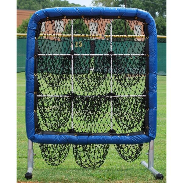 Pocketed pitching practice net