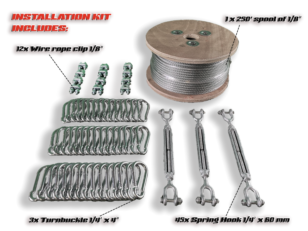 Outdoor Cable Kit for Batting Cages Online SPI Nets Inc